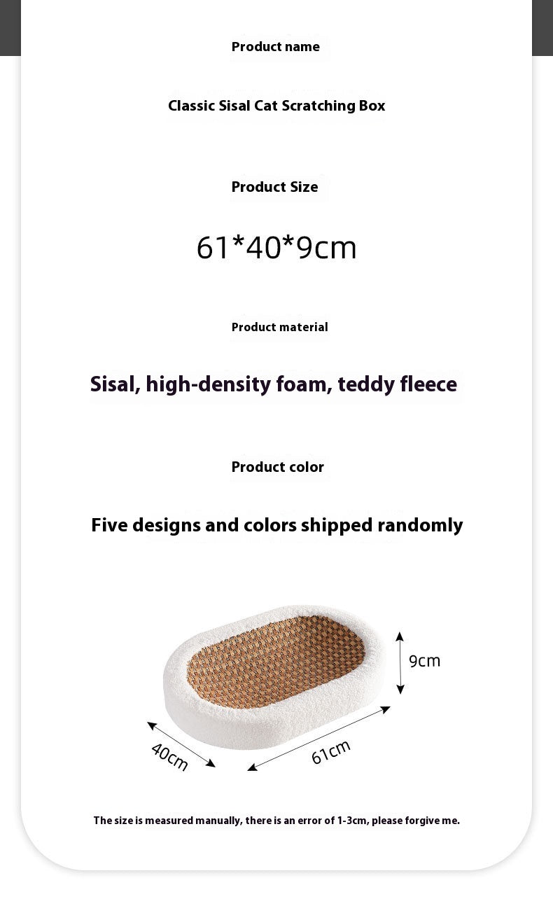 Sisal Hemp Scratch Board Wear-resistant Oval Cat Nest