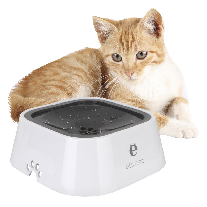 1.5L Cat Dog Water Bowl Portable Floating Bowl with Overflow Protection Slow Flow Water Dispenser Pet Fountain