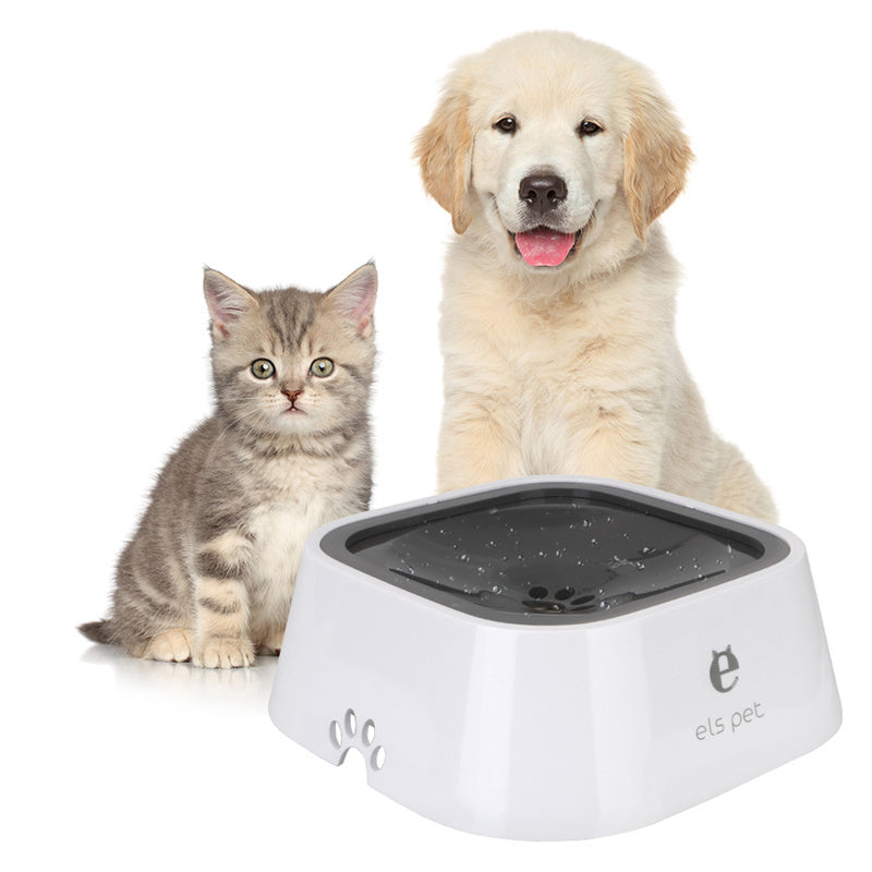 1.5L Cat Dog Water Bowl Portable Floating Bowl with Overflow Protection Slow Flow Water Dispenser Pet Fountain