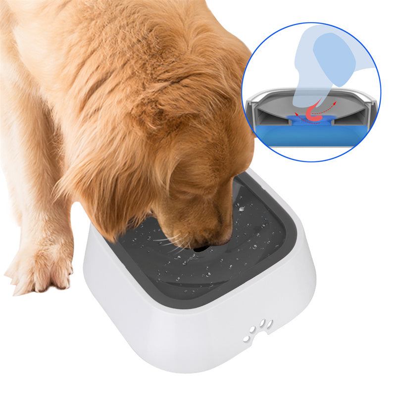 1.5L Cat Dog Water Bowl Portable Floating Bowl with Overflow Protection Slow Flow Water Dispenser Pet Fountain
