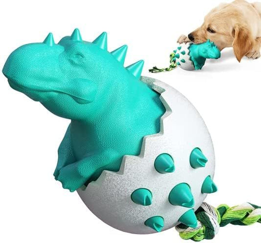 Dog Teething Toy Durable Rubber Chew Toy For Aggressive Chewers Interactive Dog Fetch Toy With Rope