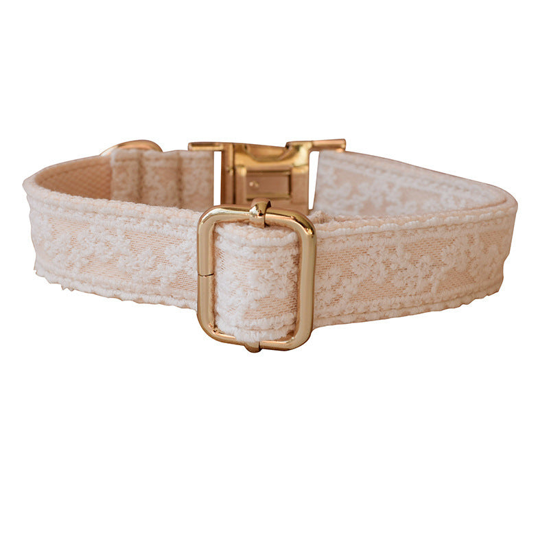 Pet Collar Bow Metal Buckle Lace