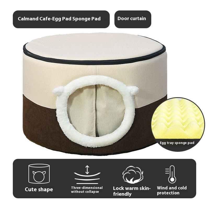 Winter Warm Cat House Cat Nest Closed