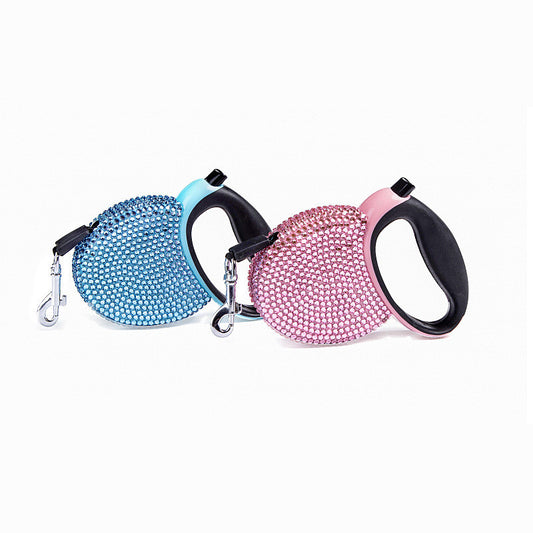 Diamond-studded New Pet Tractor Traction Belt Automatic Telescopic Rope