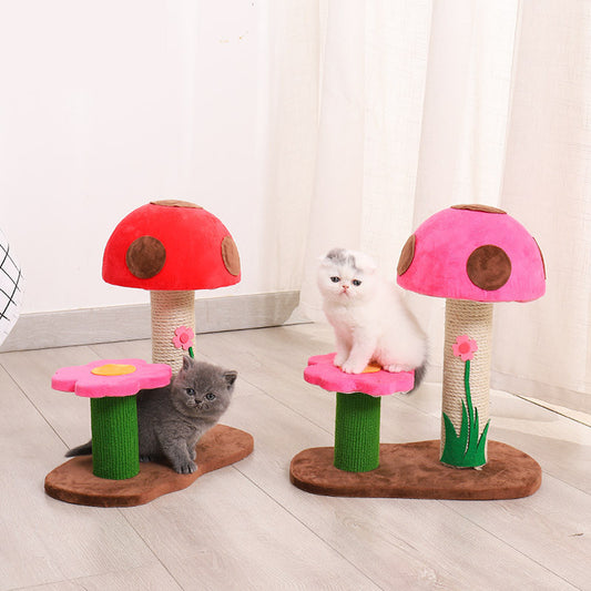 Grinding Claws Funny Cat Toy Sisal Column Mushroom Flower Climbing Frame