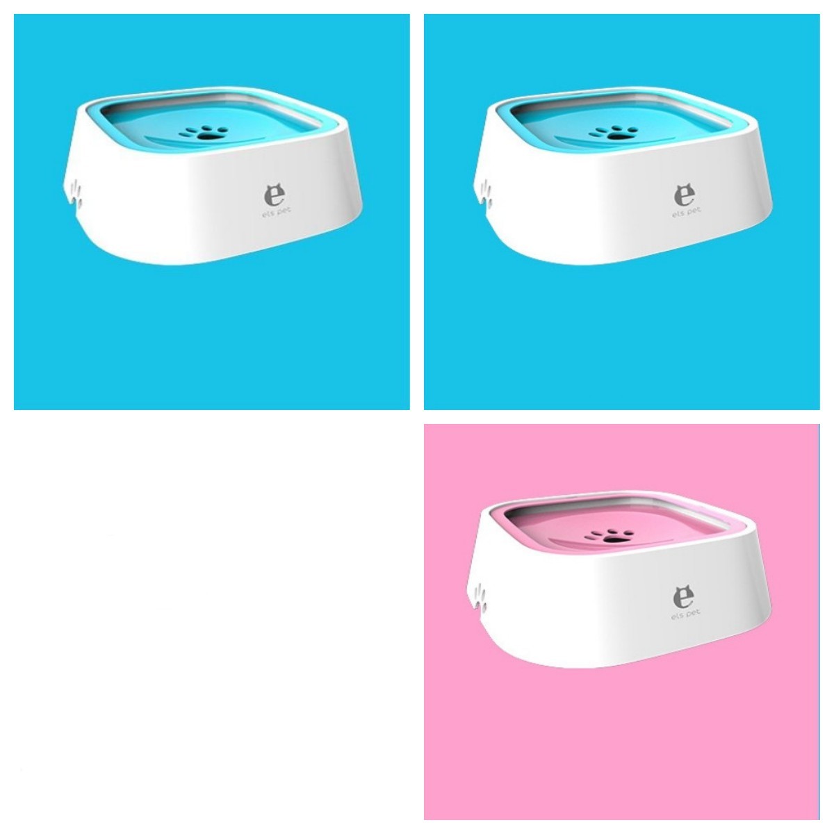 1.5L Cat Dog Water Bowl Portable Floating Bowl with Overflow Protection Slow Flow Water Dispenser Pet Fountain